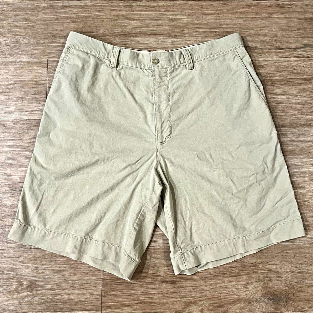 Tommy Bahama Men's Beige Cotton Classic Chino Shorts Flat Front Pockets 36W 0094